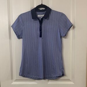 Pebble Beach Women's Blue Patterned Polo Shirt NWT